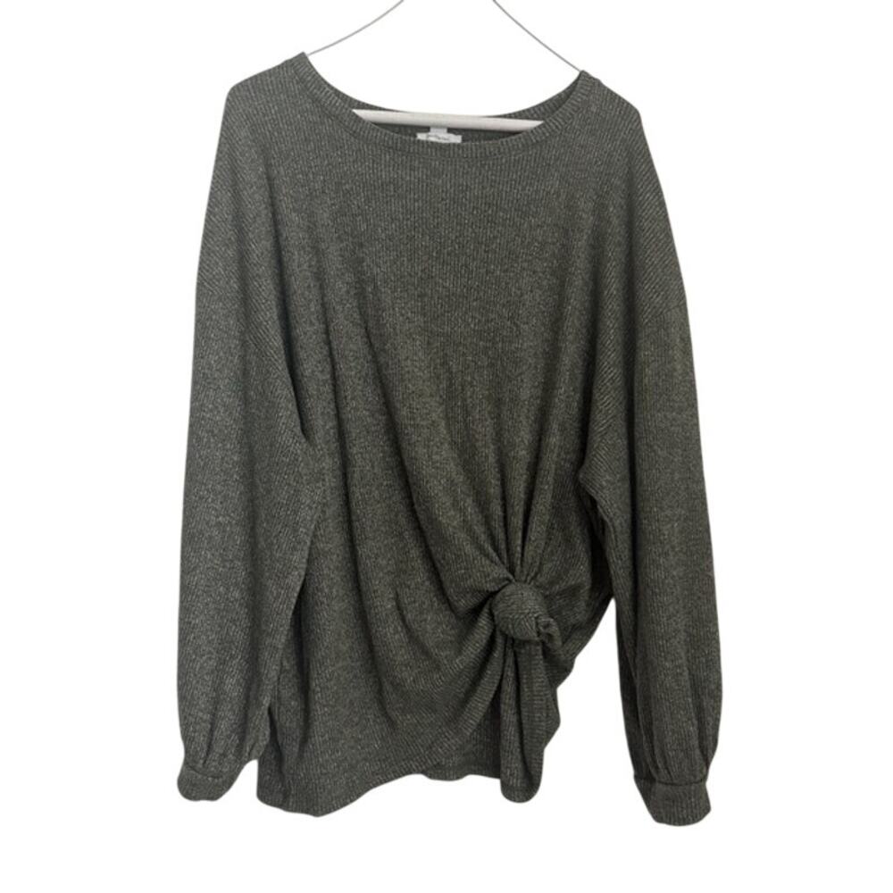 Womens Daily Ritual Crewneck Waffle Knit Knot Tee Size XL